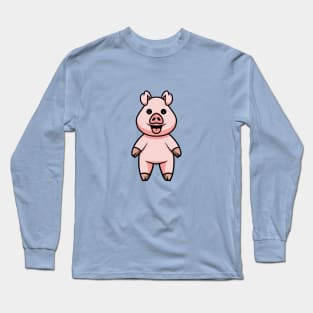 Cute Pig Smiling Long Sleeve T-Shirt